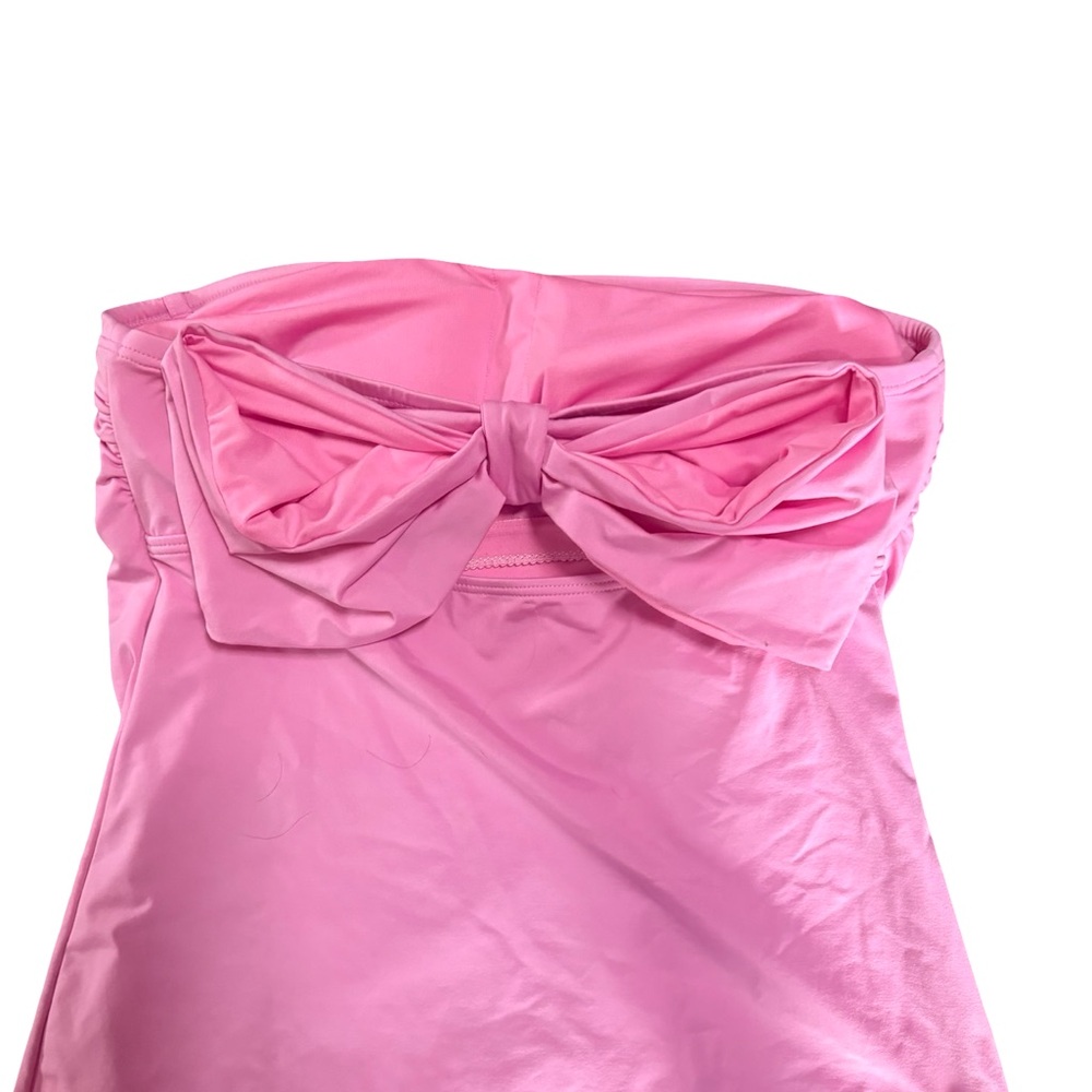 Kate Spade Dive Right in Pink Bow Back Swim Top Large